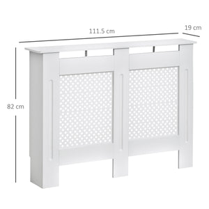 Easycomfort Copritermosifone Moderno a Griglia in MDF per Casa e Ufficio, 111.5x82x19 cm, Bianco