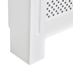 Easycomfort Copritermosifone Moderno a Griglia in MDF per Casa e Ufficio, 111.5x82x19 cm, Bianco