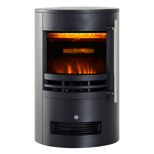 Easycomfort Camino Elettrico da Terra Potenza 900W/2000W con Effetto Fiamma 41 × 41 × 64.5cm Nero