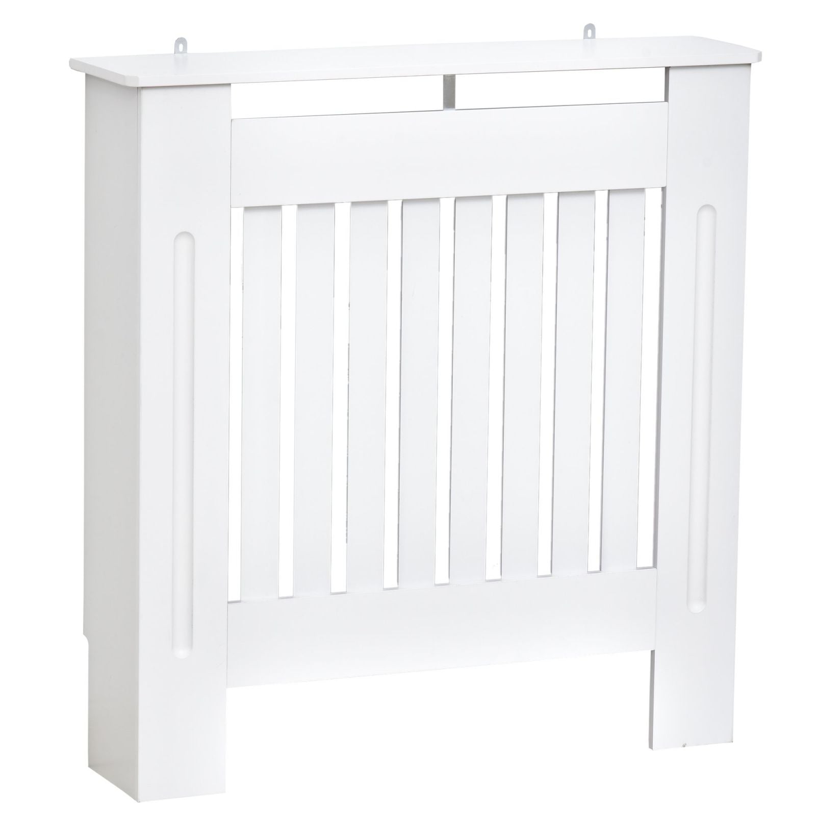 Easycomfort Copritermosifone in Legno Bianco per Caloriferi e Radiatori, con Doghe Verticali e Piano d'Appoggio, 78x19x81cm