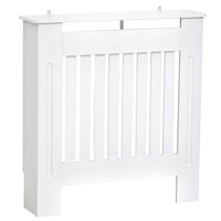 Easycomfort Copritermosifone in Legno Bianco per Caloriferi e Radiatori, con Doghe Verticali e Piano d'Appoggio, 78x19x81cm