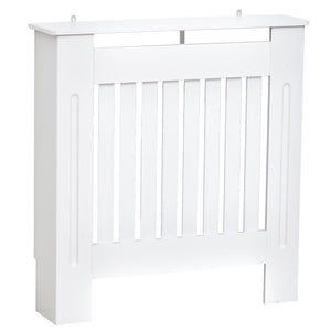 Easycomfort Copritermosifone in Legno Bianco per Caloriferi e Radiatori, con Doghe Verticali e Piano d'Appoggio, 78x19x81cm