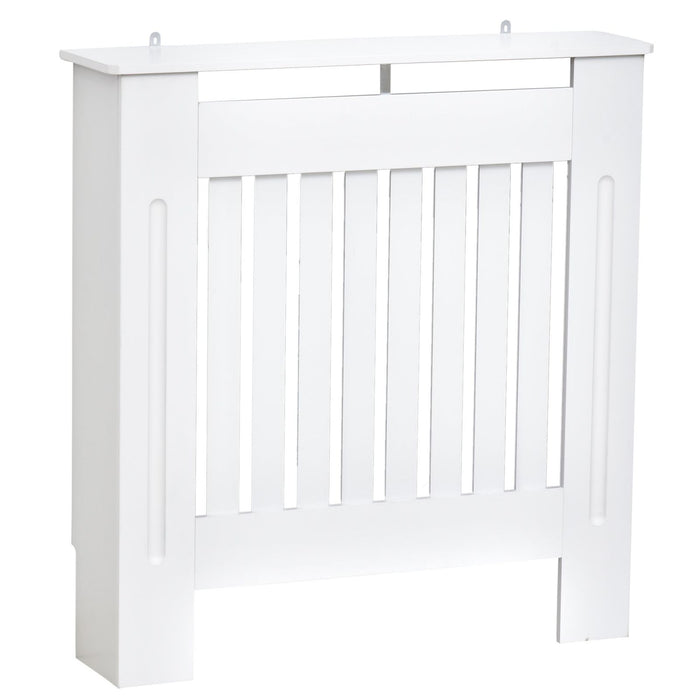 Easycomfort Copritermosifone in Legno Bianco per Caloriferi e Radiatori, con Doghe Verticali e Piano d'Appoggio, 78x19x81cm