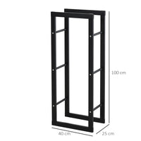 EasyComfort Scaffale Porta Legna Legnaia Verticale Supporto per Legna Portata 100kg Metallo 40 × 25 × 100cm