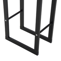 Easycomfort Porta Legna Verticale in Metallo Nero da Interni ed Esterni con Portata 100 kg max, 40x25x150 cm