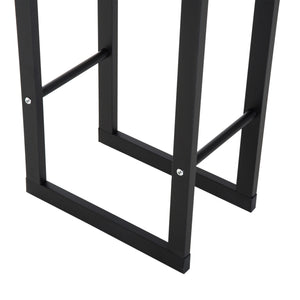 Easycomfort Porta Legna Verticale in Metallo Nero da Interni ed Esterni con Portata 100 kg max, 40x25x150 cm