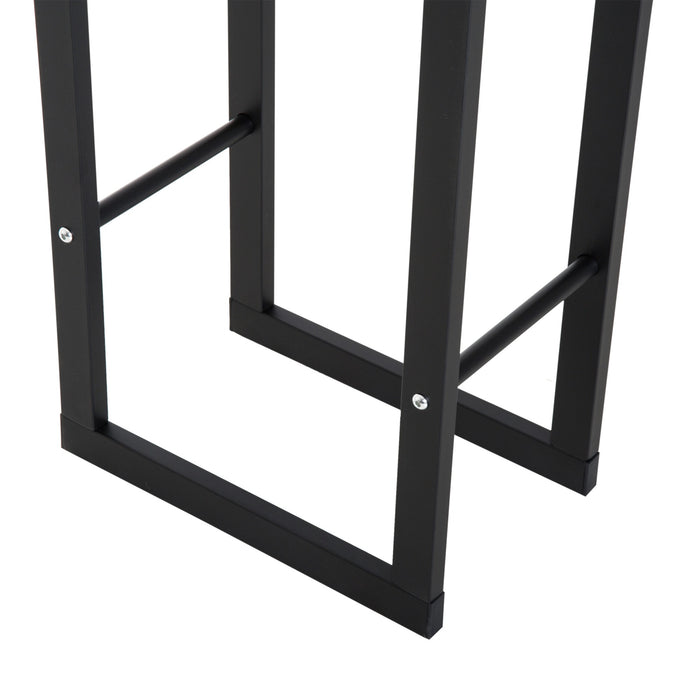 Easycomfort Porta Legna Verticale in Metallo Nero da Interni ed Esterni con Portata 100 kg max, 40x25x150 cm