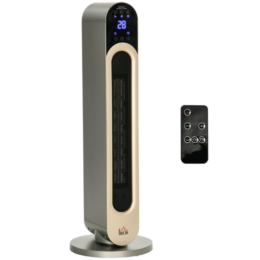 Easycomfort Stufetta Elettrica a 3 Modalità di Riscaldamento Regolabile con Telecomando, Φ25x73.5 cm, Argento