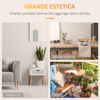 Easycomfort Camino Bioetanolo in Metallo e Vetro, 3h di Combustione con Serbatoio 1.5L e Copertura 25m², 60x26x50 cm, Nero