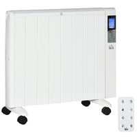 EasyComfort Stufetta Elettrica da 1000/2000W con Timer e Impostazioni di Calore per Stanze max 15 m², 75x31x66.5 cm, Bianco