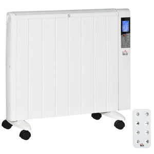 EasyComfort Stufetta Elettrica da 1000/2000W con Timer e Impostazioni di Calore per Stanze max 15 m², 75x31x66.5 cm, Bianco