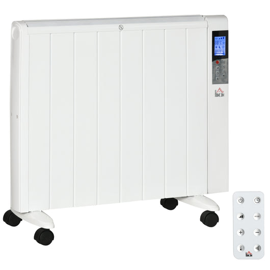 EasyComfort Stufetta Elettrica da 1000/2000W con Timer e Impostazioni di Calore per Stanze max 15 m², 75x31x66.5 cm, Bianco
