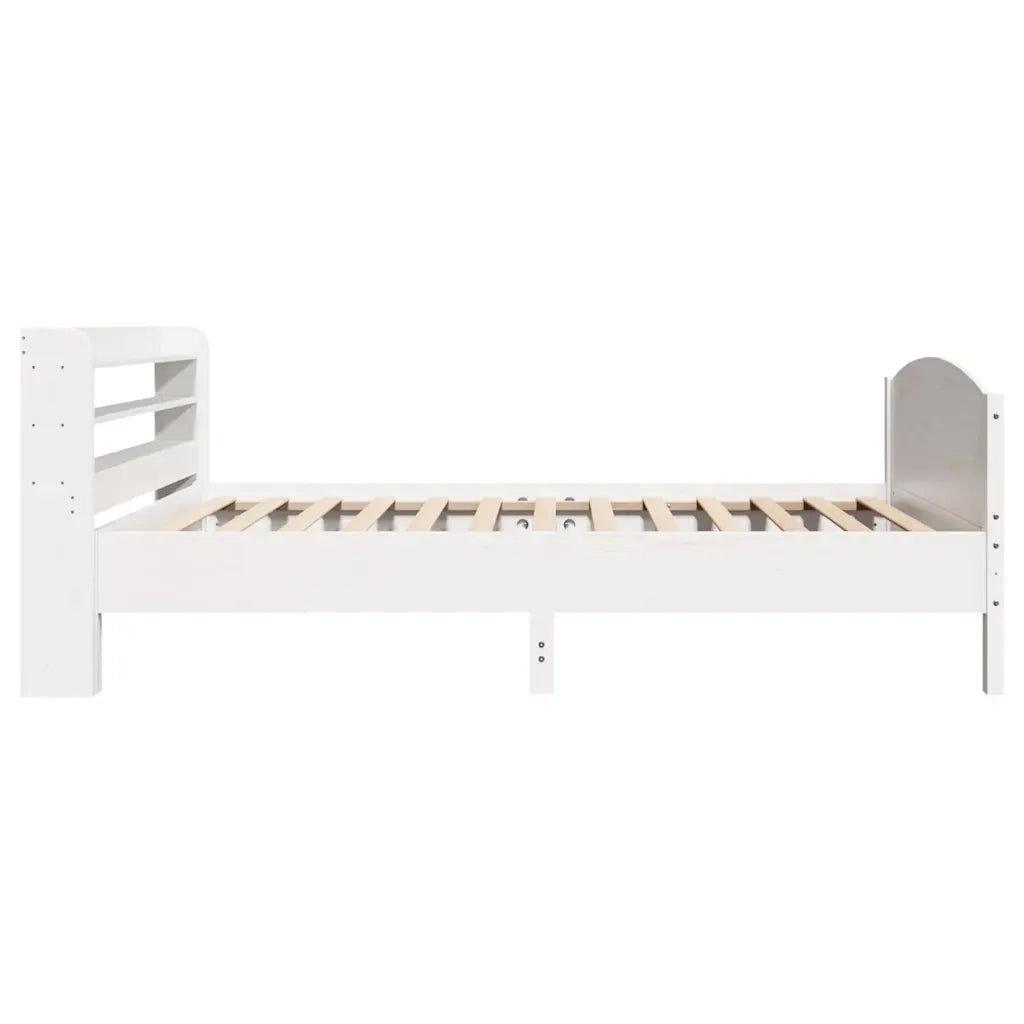 Letto senza Materasso Bianco 75x190 in Legno Massello di Pino 3306991