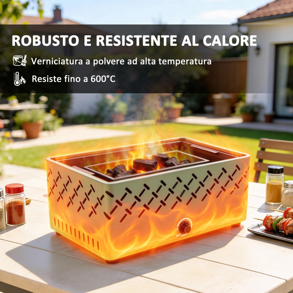 Barbecue Portatile a Carbone ¨C zephmum ¨C Verde Chiaro