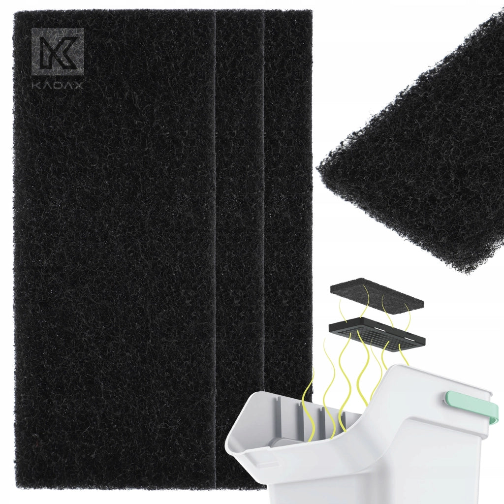 Filtro a carbone universale KADAX per pattumiera, assorbitore di odori, 3 pezzi