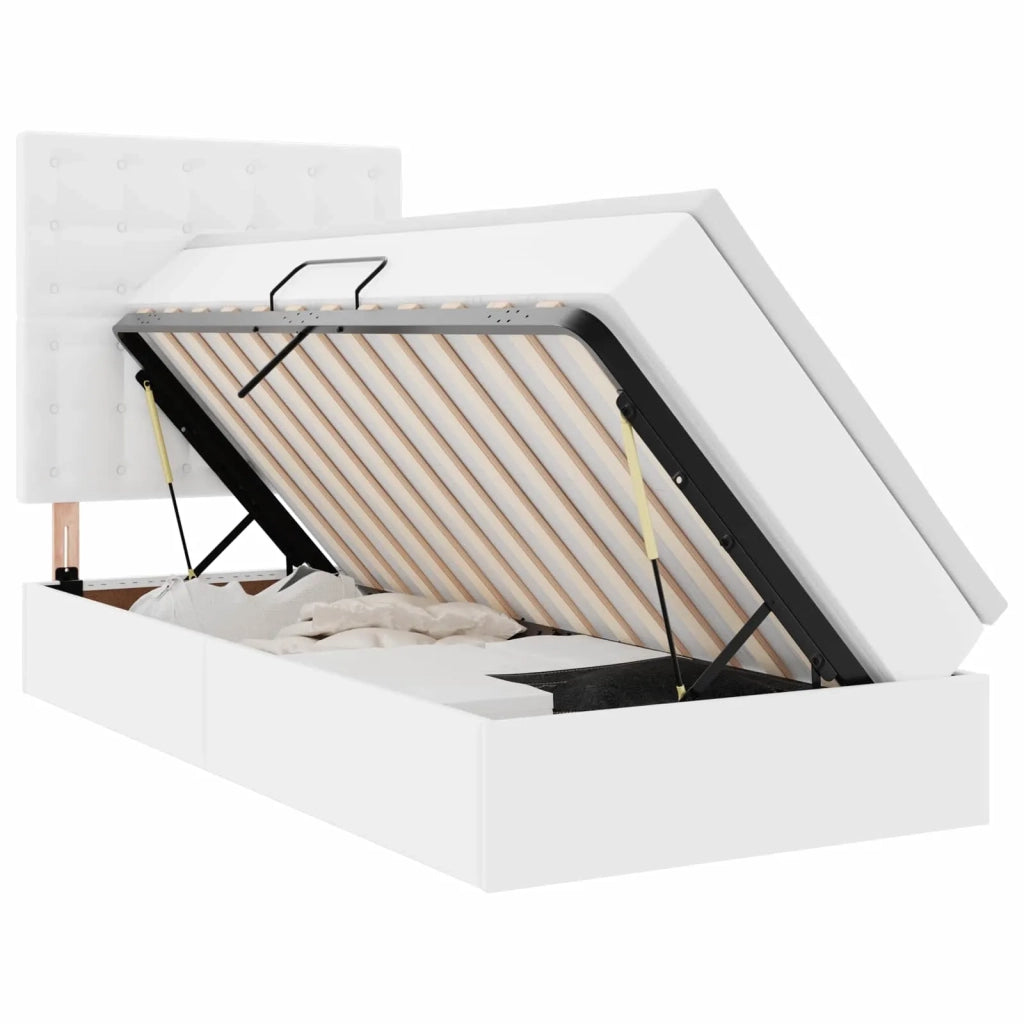 Letto con contenitore e LED con led Bianco Puro 100 x 200 cm
