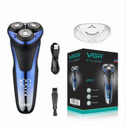 Trade Shop - Rasoio Elettrico Uomo A 3 Teste Usb Display Lcd Batteria Ricaricabile Ipx7 V-306 -