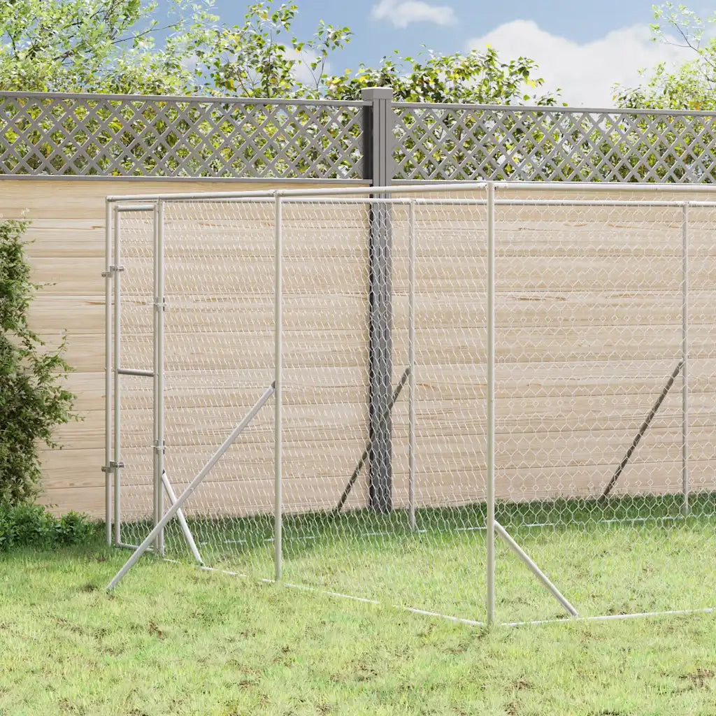 Cuccia per Cani da Esterno Argento 4x12x2 m in Acciaio Zincato 3190457