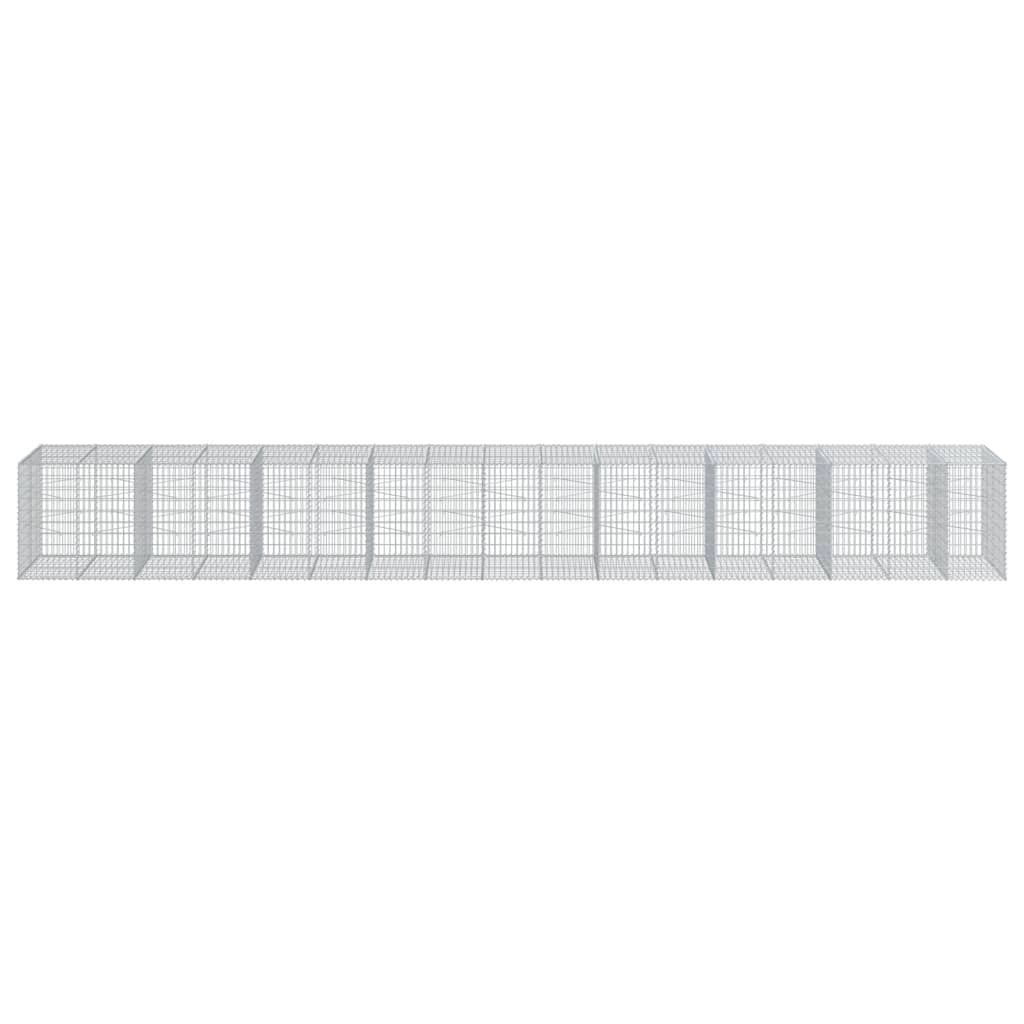 Gabbione recinto a gabbia muro di contenimento con coperchio 950 x 100 x 100 cm ferro zincato argento 02_0040217