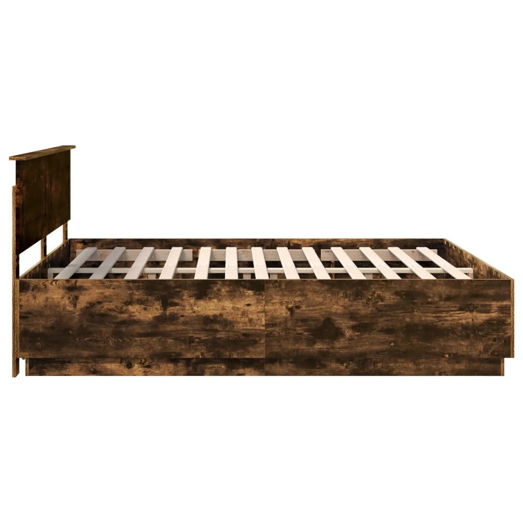 Struttura del letto Rovere fumé 200 x 200 cm Legno multistrato 3408044