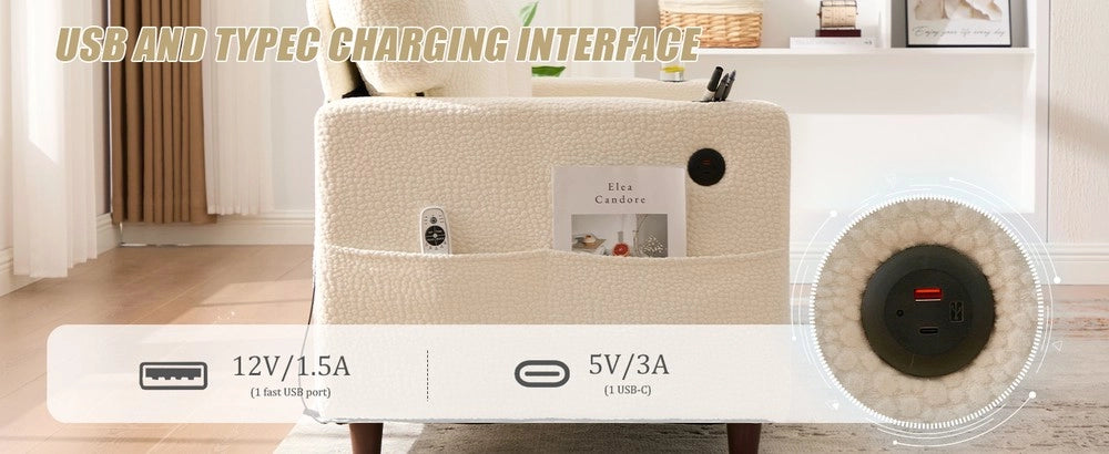 Divano 2 posti ¨C Minimal ¨C beige tessuto legno metallo cuscini imbottito
