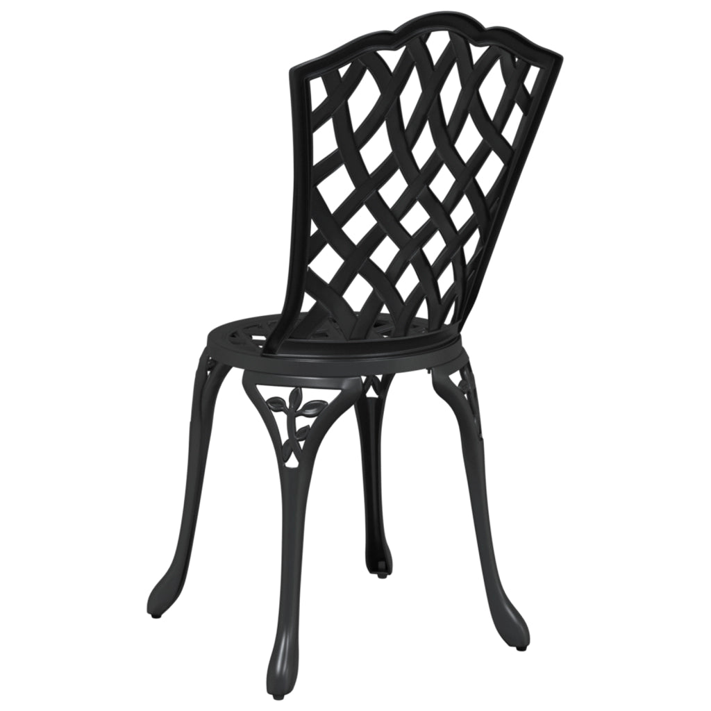 Sdraio da giardino 2 pcs Nero in alluminio pressofuso
