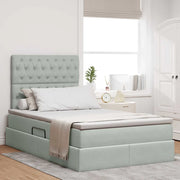 Letto con contenitore e materasso Grigio chiaro 120 x 200 cm