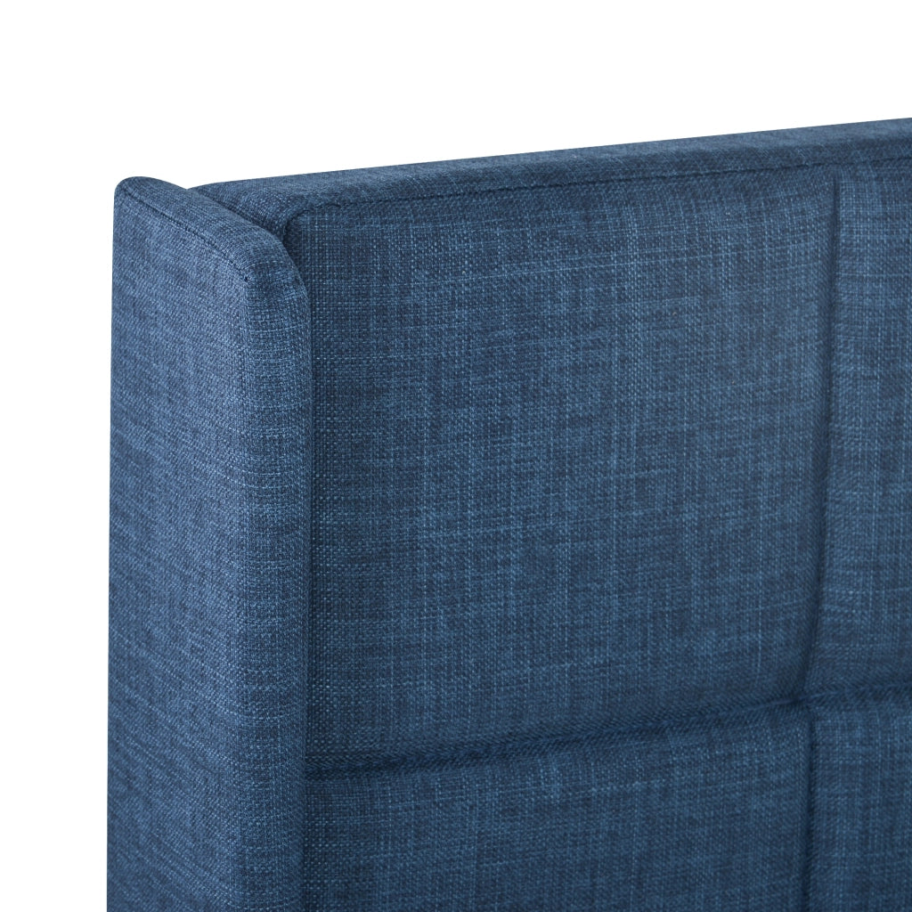 letto imbottito lino blu 140x200 cm