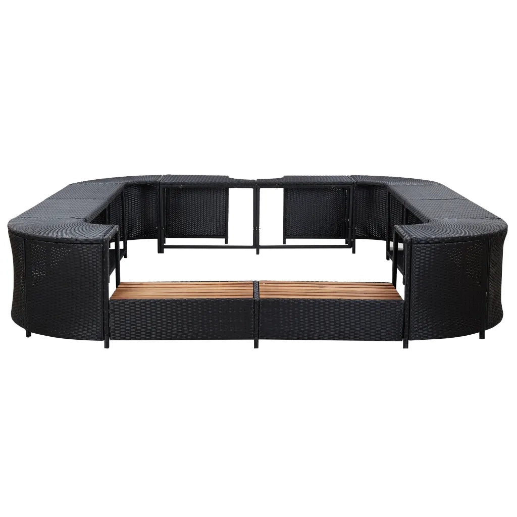 Bordo per Vasca da Spa Quadrato Nero 268x268x55 cm Polyrattan cod mxl 52550