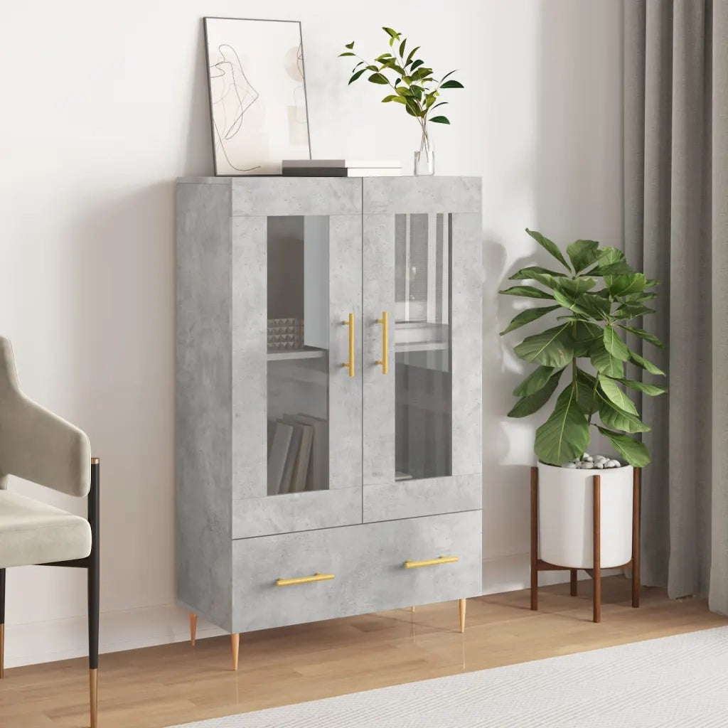 Credenza-Buffet-Armadio da cucina Grigio Cemento 69,5x31x115 cm in Legno Multistrato 109171