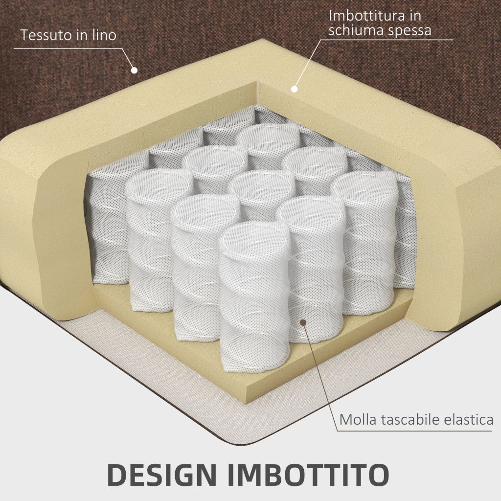 Poltrona Alzapersona Reclinabile ¨C Xylo ¨C Tessuto Effetto Lino Caff¨¨ con Poggiapiedi 87x92x105 cm
