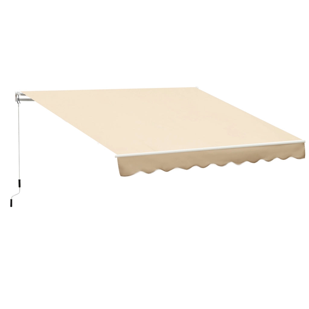 Tendone da giardino retrattile manuale ¨C zephmum ¨C beige, alluminio, 295x245 cm