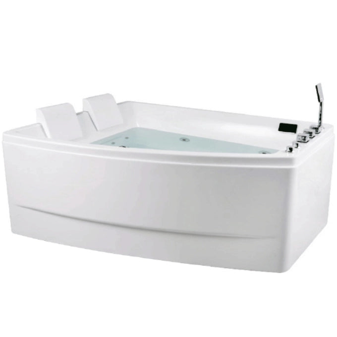 Vasca idromassaggio angolare biposto asimmetrica Radio Bluethoot, cromoterapia 170x120cm Slosa Full Bianco,170x120x63cm (LxPxH) ,Sinistra,2