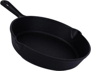 Piatto in acciaio inox 22 cm con cucchiai di servizio e manico - resistente alle graffi e antiaderente - per grigliare, spennellare, saltare - resistente al calore.