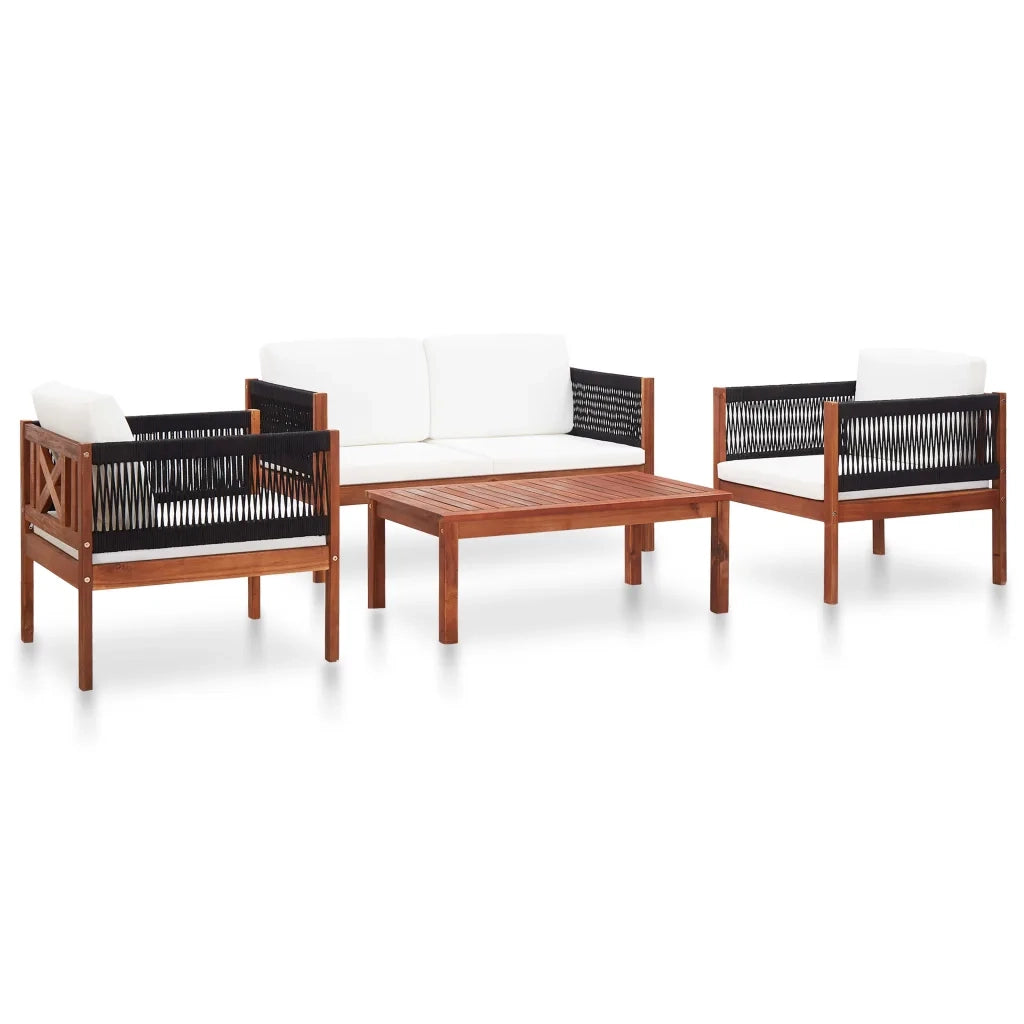 Set Divani da Giardino 4 pz in Legno Massello di Acacia cod mxl 35318
