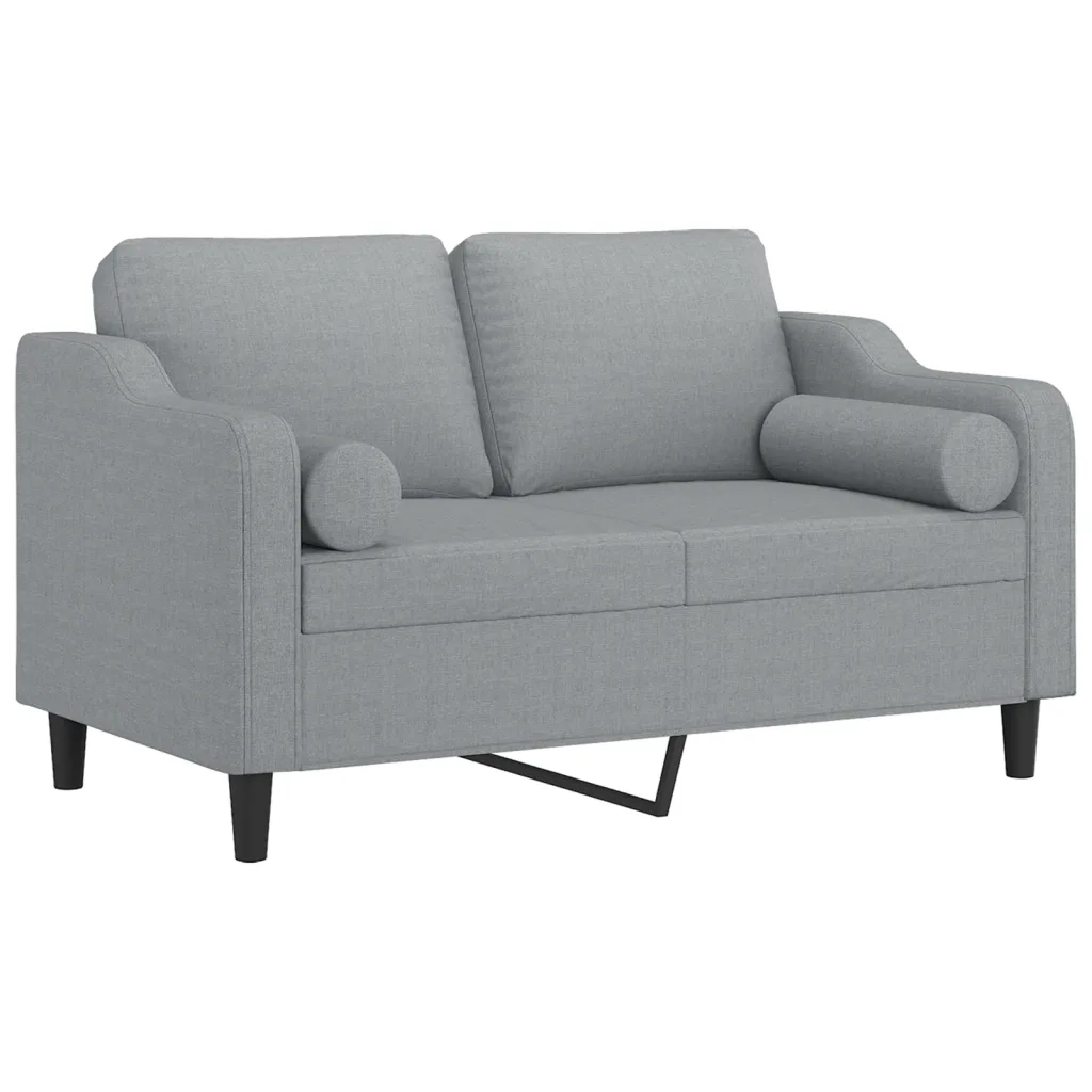 Divano a 2 Posti con Cuscini-Sofa 2 Posti con Cuscini Grigio Chiaro 120 cm in Tessuto 718638