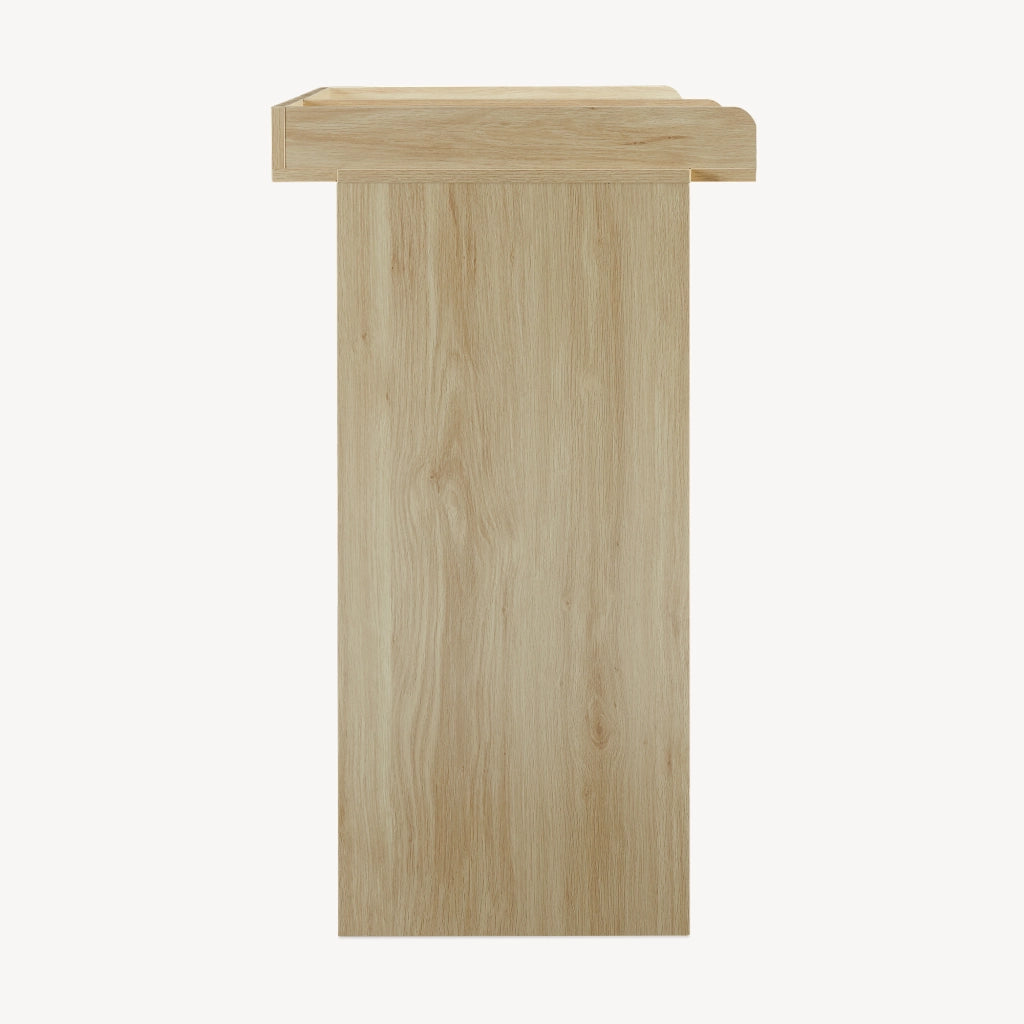 Cassettiera Beldinupp con Piano Fasciatoio Rimovibile 93 x 110 x 55 cm - Effetto Rovere / Verde [en.casa]