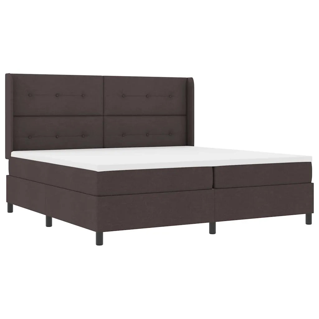 Letto a molle con cuscino Marrone Scuro 200 x 200 cm Tessuto 3341668