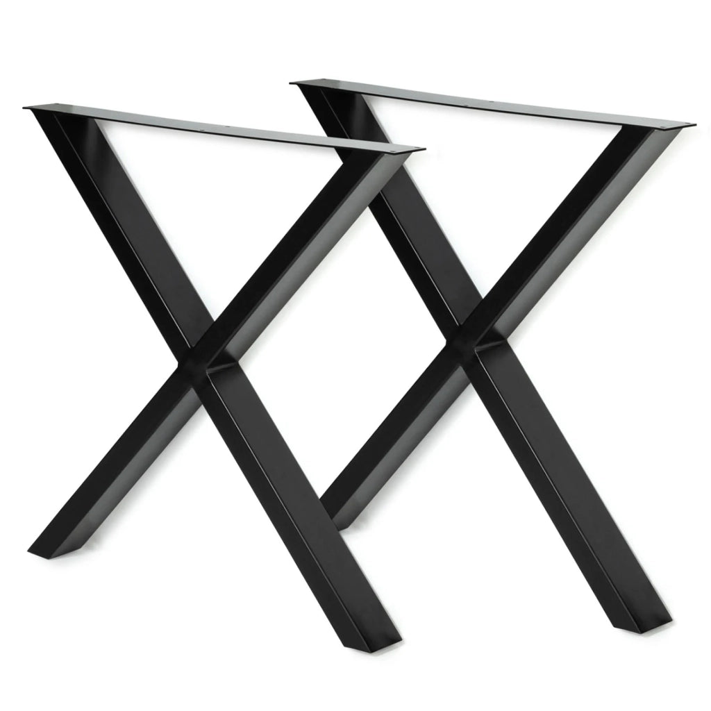 IDMarket - Set di 2 gambe per tavolo forma X 69x72 cm design industriale