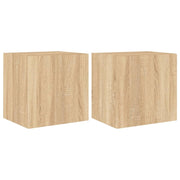 Mobile TV multimediale da parete mensola TV credenza TV sala da pranzo soggiorno camera da letto luci LED 2 pezzi rovere Sonoma 40,5 x 35 x 40 cm marrone 02_0029175