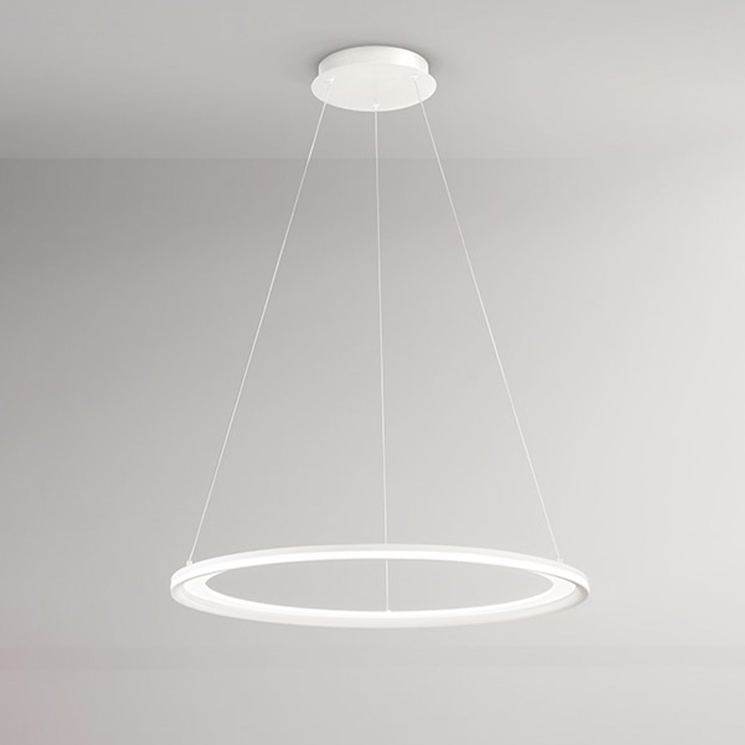 Sospensione Moderna Edge Metallo Bianco Opaco Led 98W 3000K Ip20
