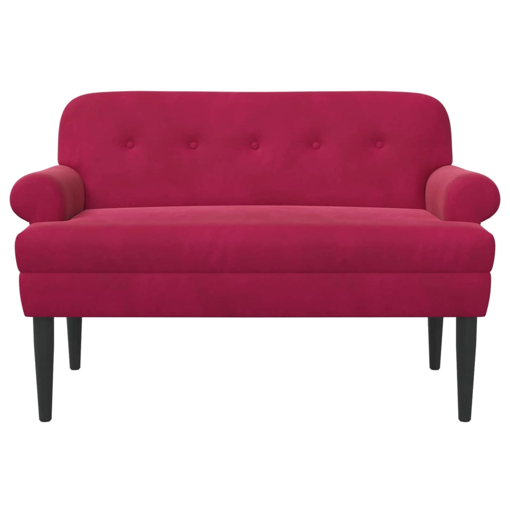 Loveseat con bottoni imbottiti Rosso Vino 120 x 66 x 78 cm 42041833