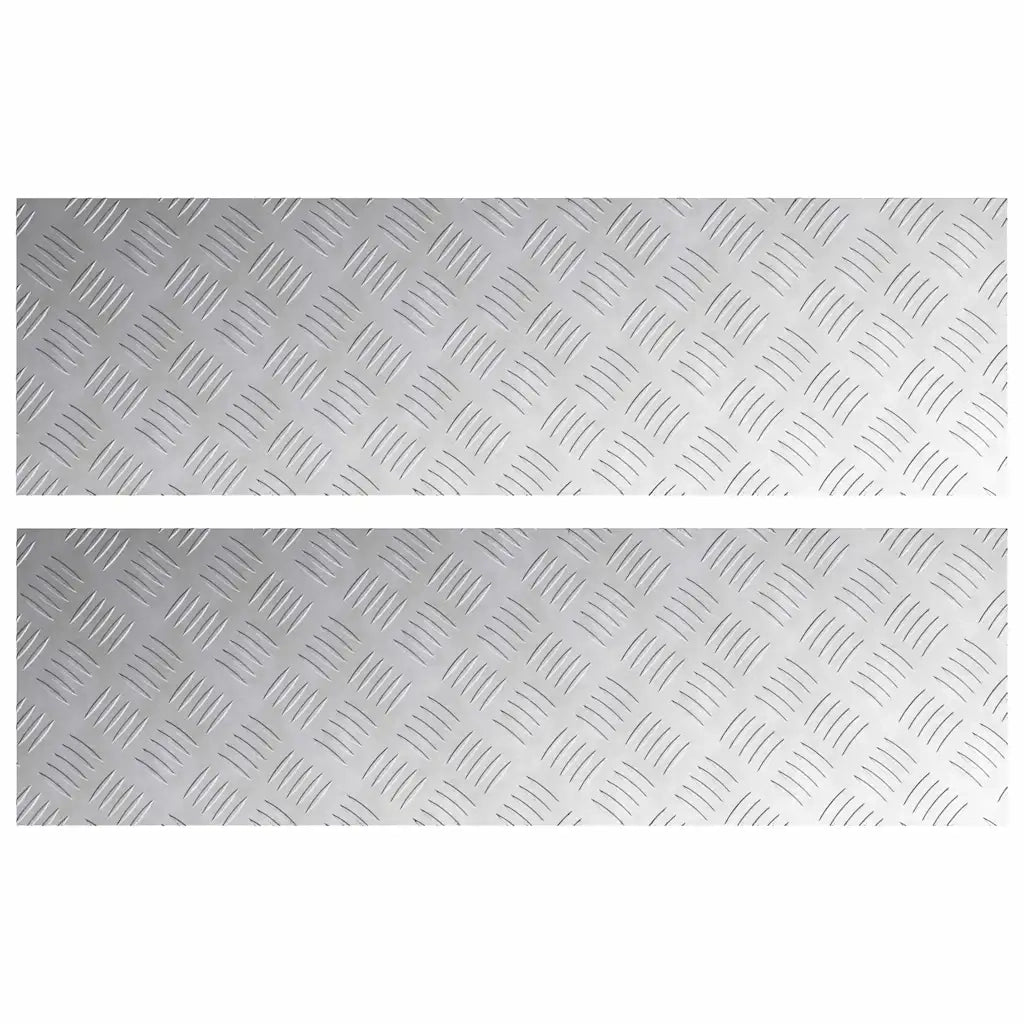 Gradini per Scale 2 pz | Tappetini per scale autoadesivi Argento 100 x 30 cm Alluminio