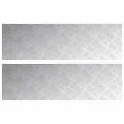 Gradini per Scale 2 pz | Tappetini per scale autoadesivi Argento 100 x 30 cm Alluminio