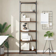 Libreria 6 Ripiani Rovere Marrone 60x30x188cm Legno Multistrato 837666