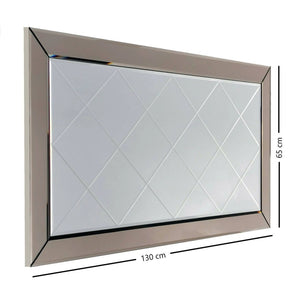 Tejat, Specchio Materiale Struttura in Legno Nobilitato, 2.2x62h cm Argento