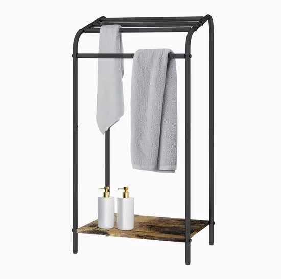 Rack per Bagno in Legno Scuro - 41,5 x 79,5 x 28,5 cm - Rack Compacto per Bagno - Moderno e Spazievolutivo - bagno - design
