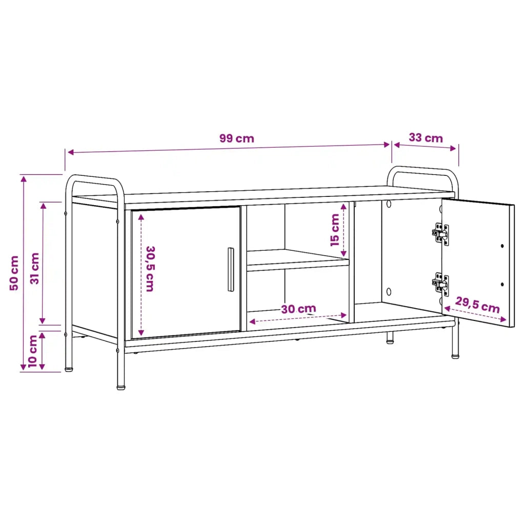 Mobile TV 99 x 33 x 50 cm Sonoma grigio Legno ingegnerizzato 8013707