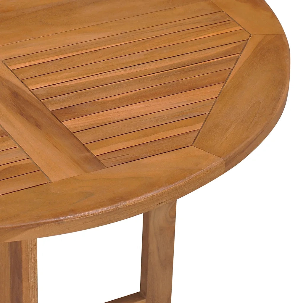 Tavolo da Giardino Pieghevole Ø90x75 cm in Massello di Teak 315446