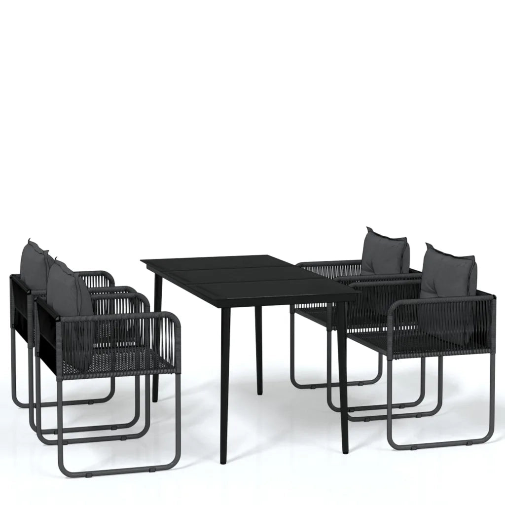 Set da Pranzo da Giardino 5 pz Nero cod mxl 42866